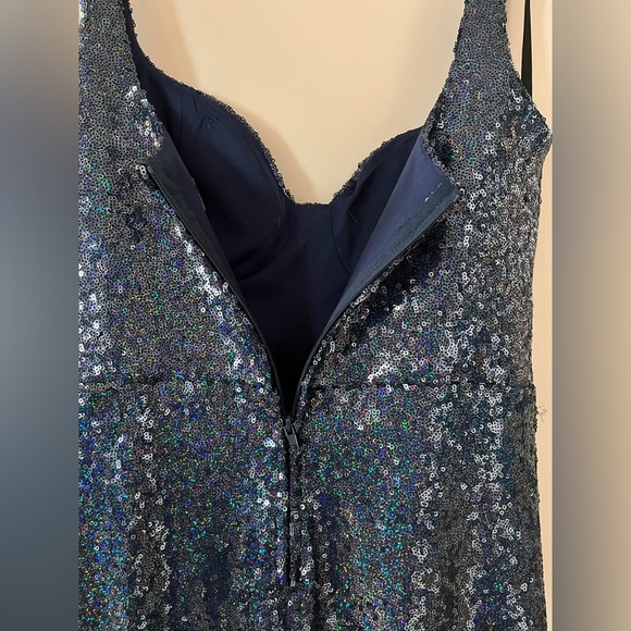 NWOT Brand new! B.Darlin Smoky Blue Sequin Party Dress Juniors 13/14 - Picture 12 of 15
